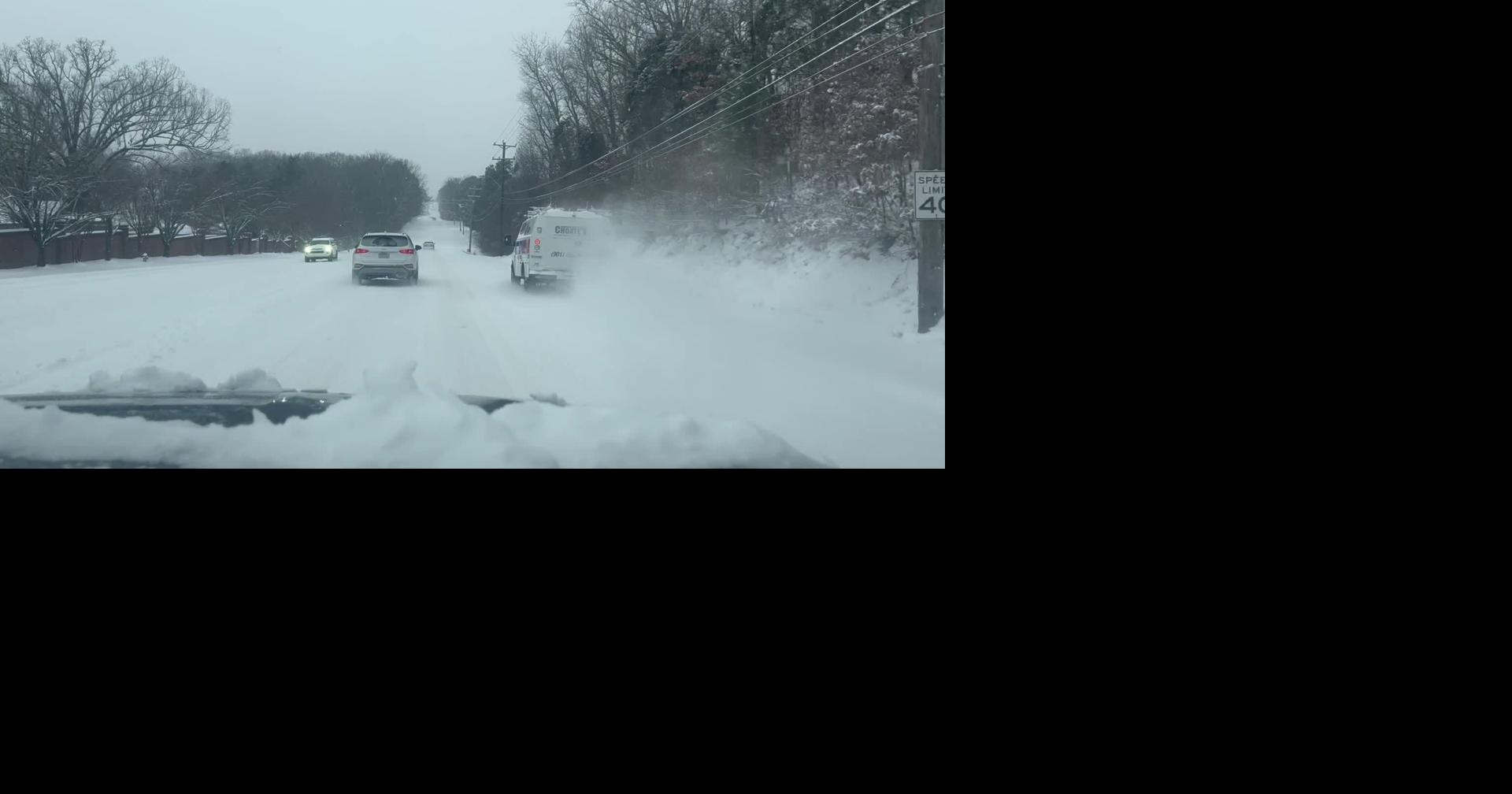 WATCH Driving down Poplar in Germantown in the snow News