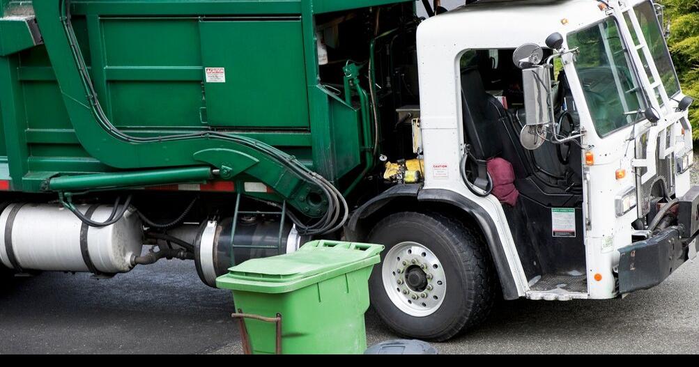 body falls out of trash bin during garbage truck pickup in