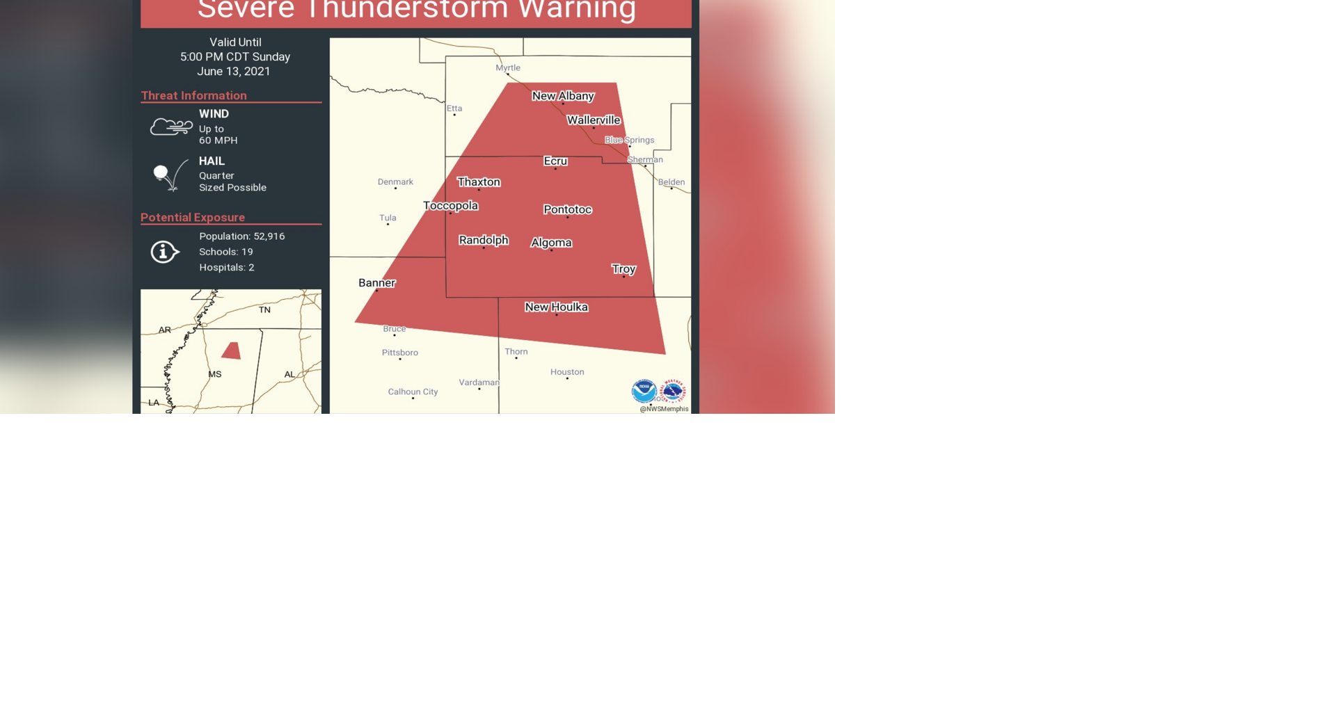 Severe Thunderstorm Warning Issued for Lafayette County | News ...