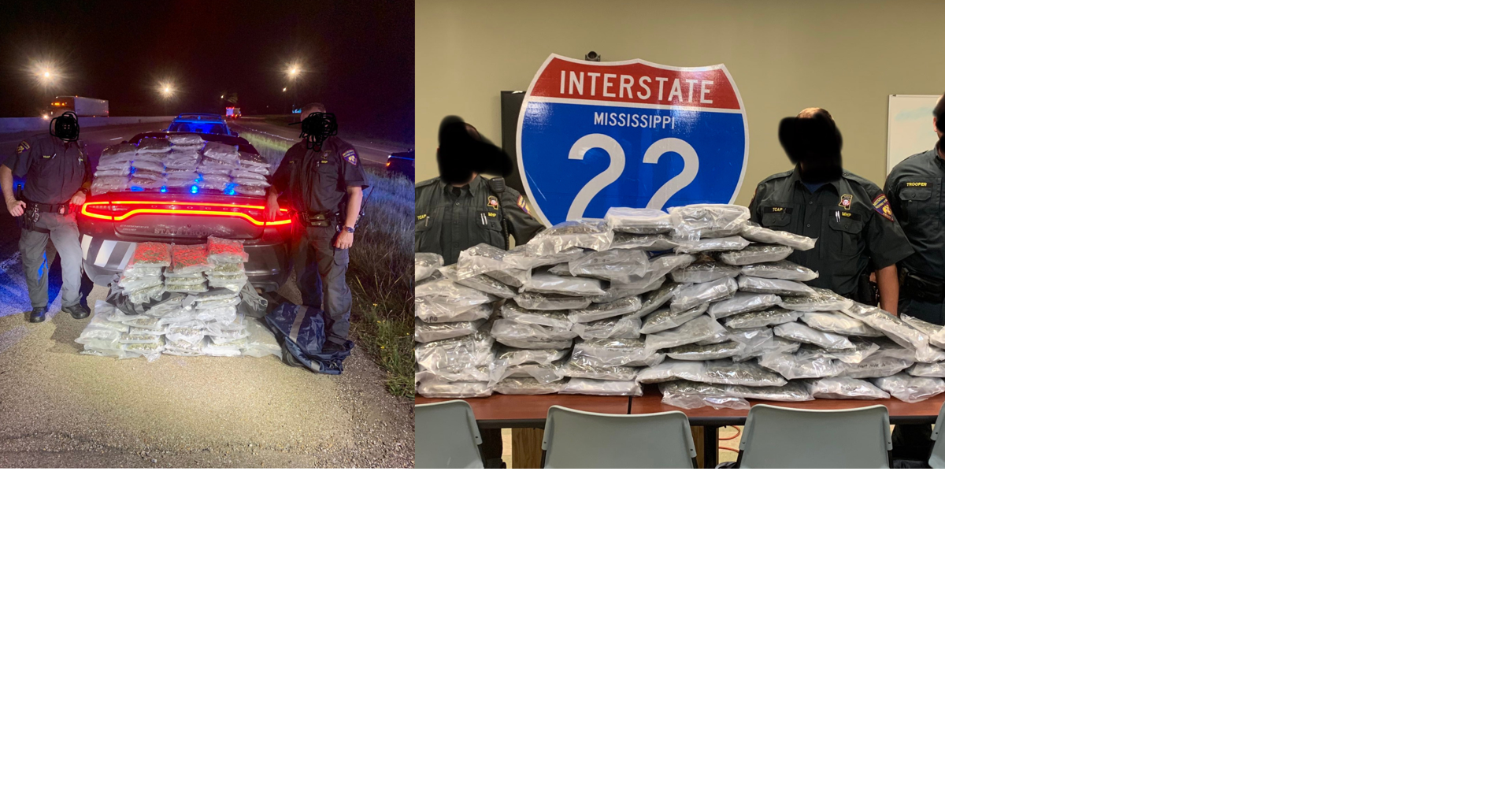 Nearly 100 lbs. of marijuana seized during traffic stop in Mississippi