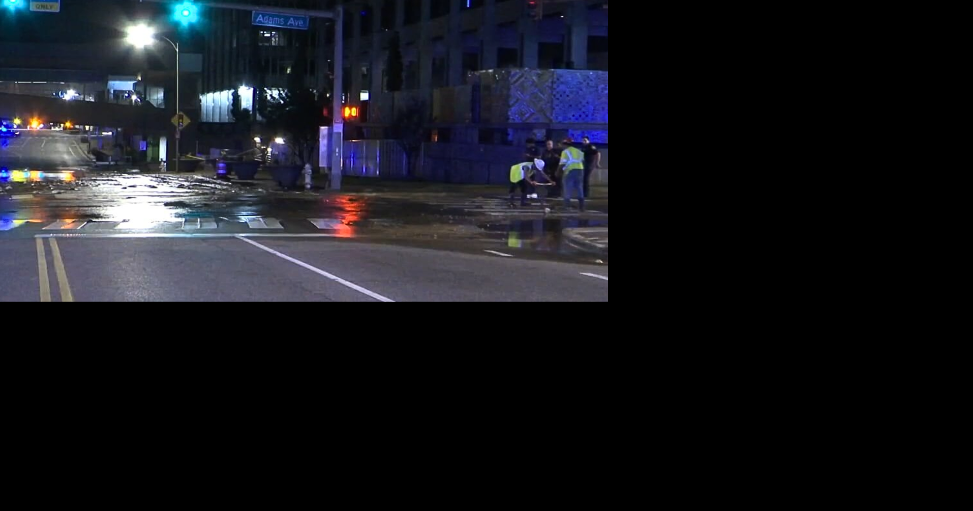 Water main break leads to road closure of major streets in downtown ...
