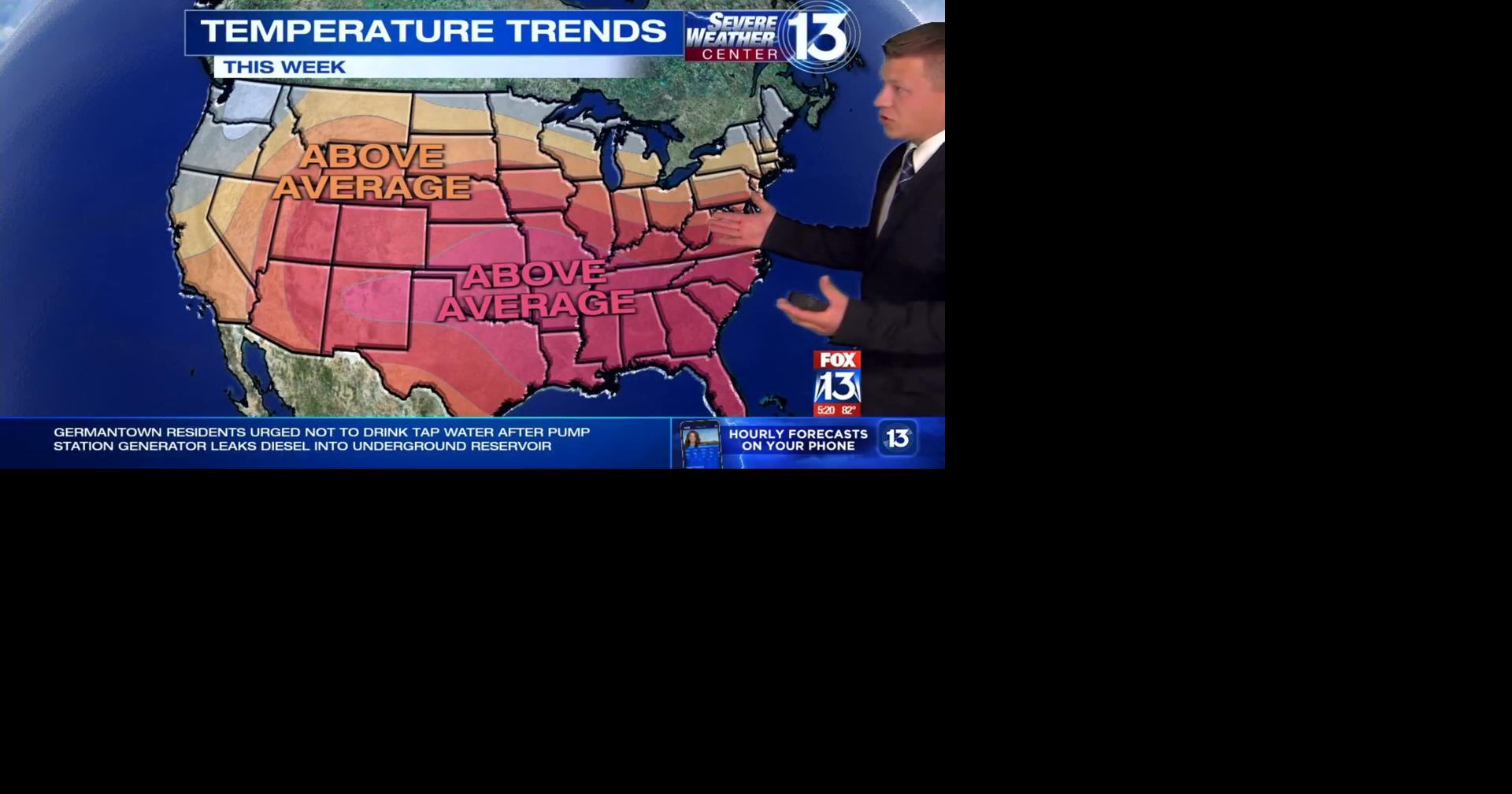 WATCH Low temperatures for this evening, hot and humid weather for the