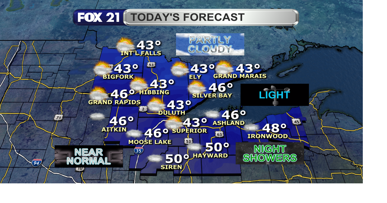 A seasonal start to the week with showers moving in tonight