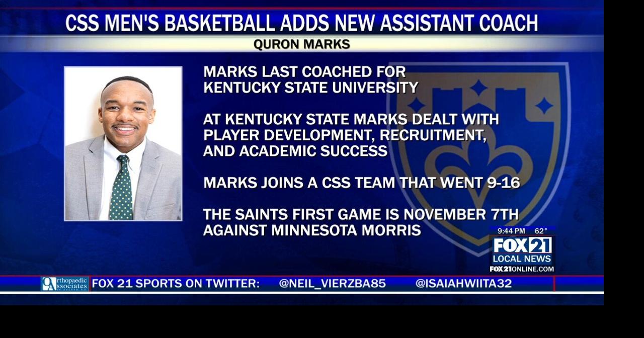 CSS Men’s Basketball Hires Quron Marks as New Assistant Coach | College ...