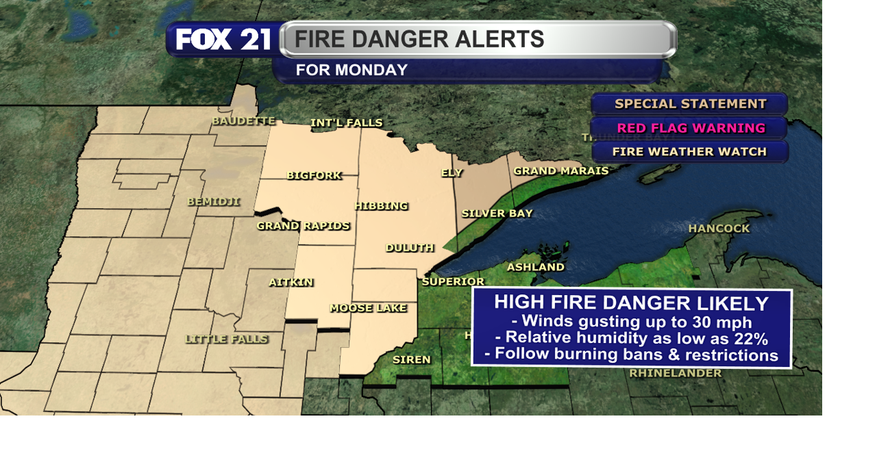 Fire danger concerns increase with dry and breezy conditions Monday ...