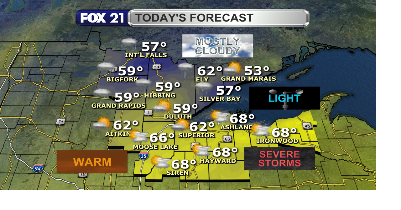 A warm day with severe weather possible this afternoon and evening
