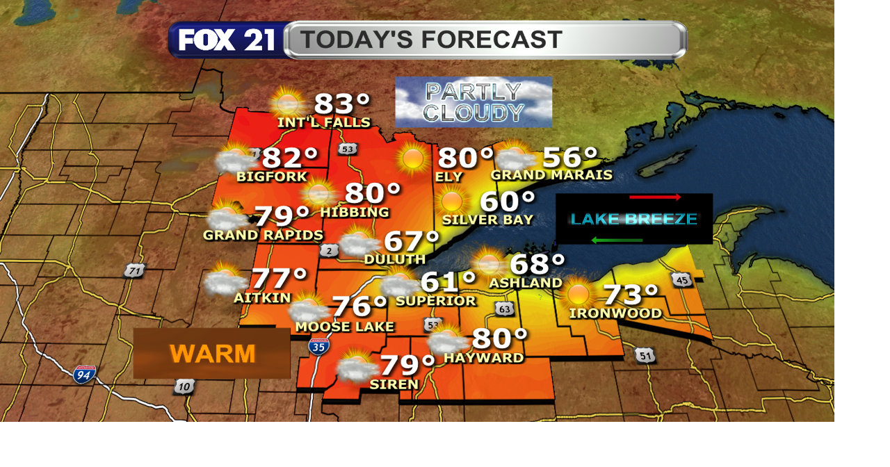 Warm & dry with a lake breeze over the next couple days before rain returns