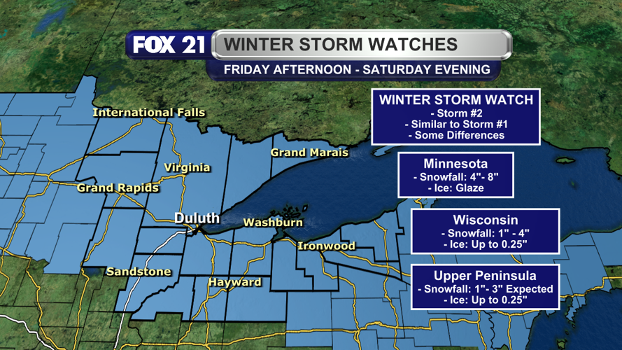 The 1st winter storm bringing snow and ice, with more coming tomorrow ...