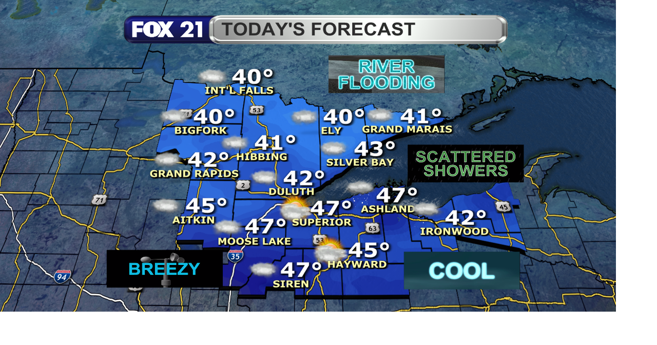 Another cool, breezy day with a few showers before warmth resurges ...