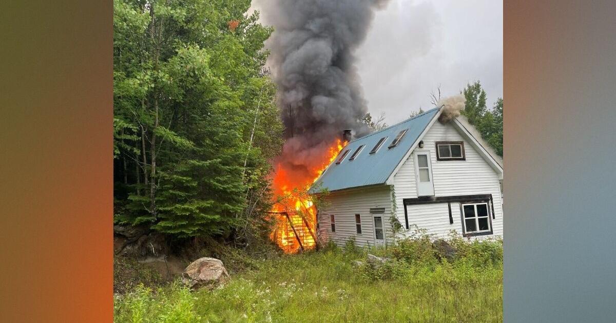 Orr-area cabin bursts into flames likely after being hit by lightning