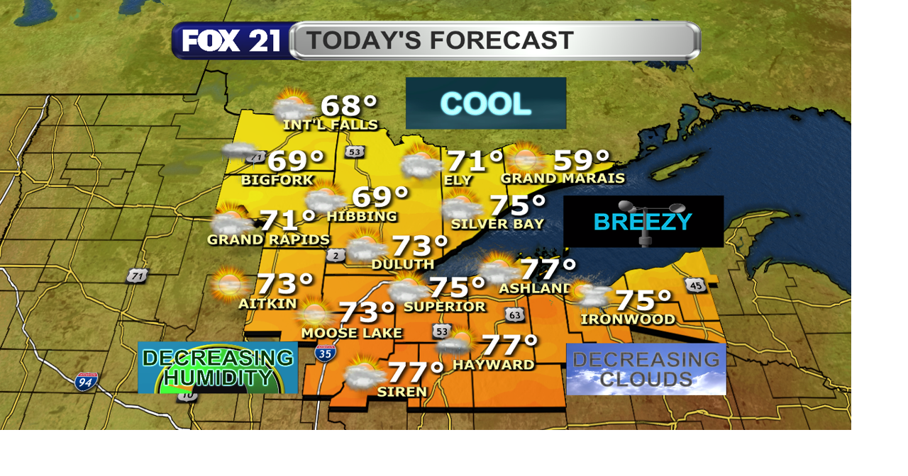 Cooler, drier, and overall pleasant for our Tuesday and Wednesday