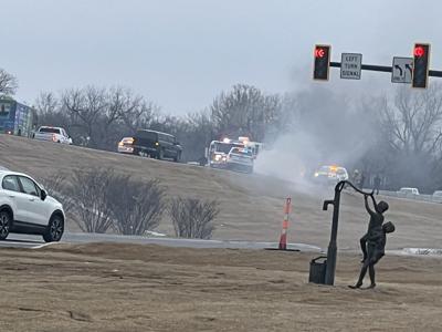 Owasso Fire respond to Highway 169 vehicle fire