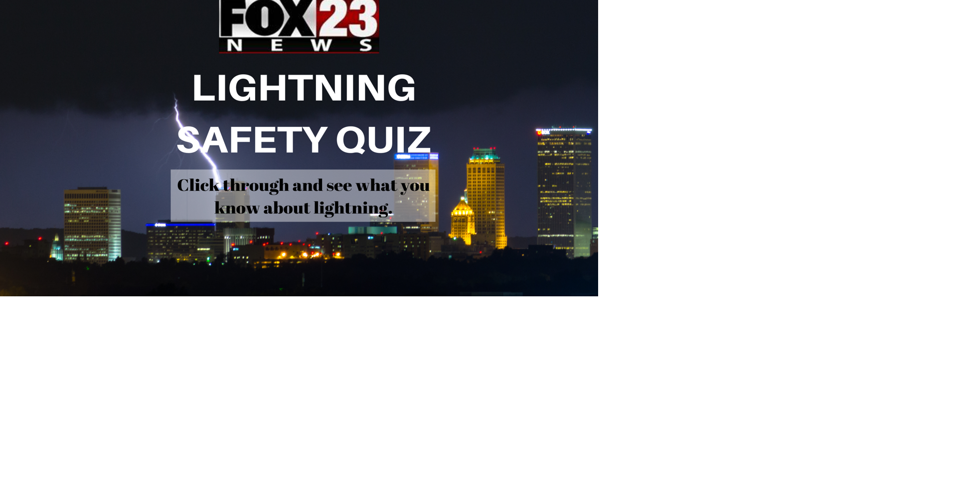 FOX23 Severe Weather Team’s lightning safety quiz News