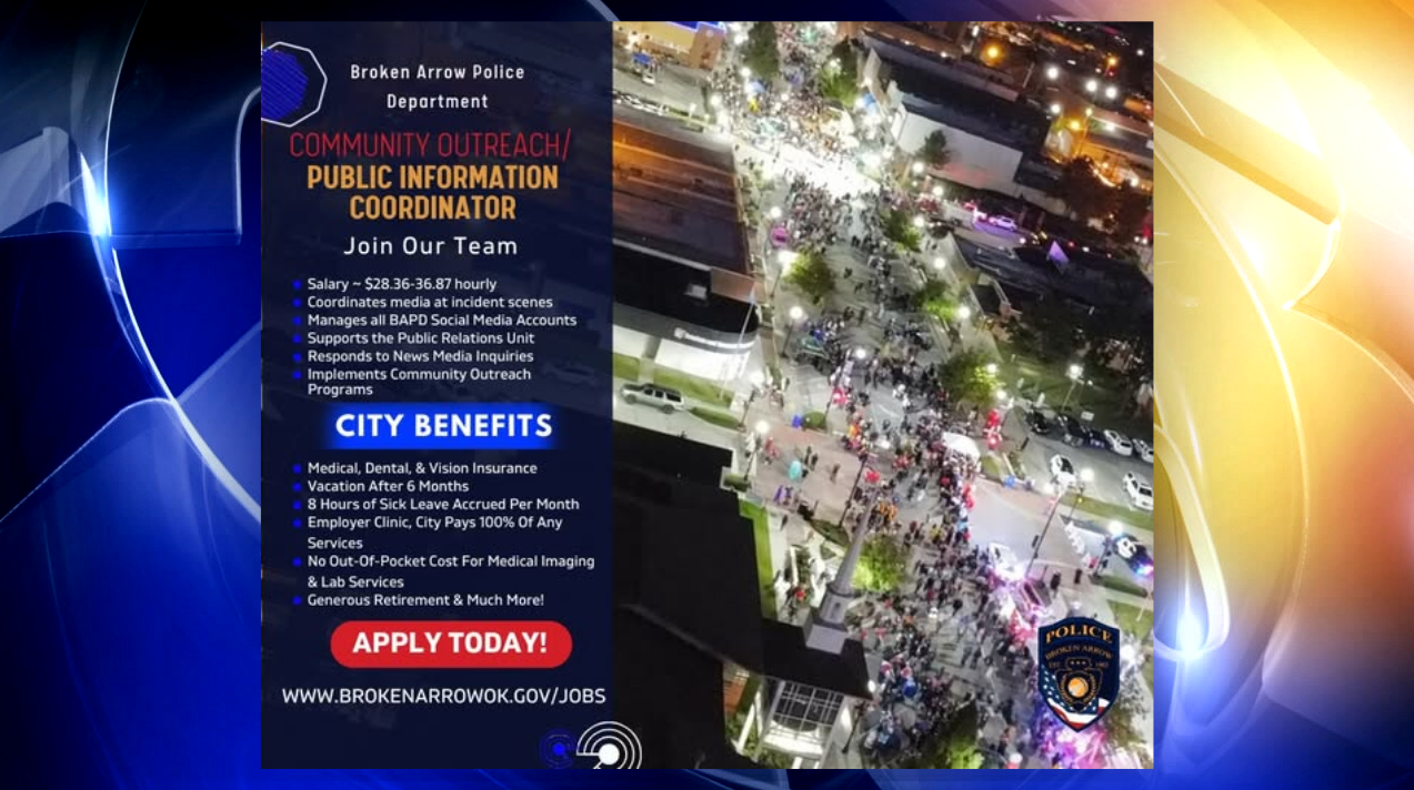 Broken Arrow Police Department looking for new Public Information  Coordinator | News | fox23.com