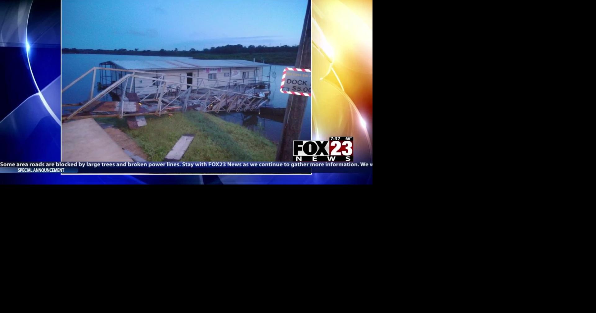 Video Dock at Salt Creek Marina in Mannford damaged due to high winds