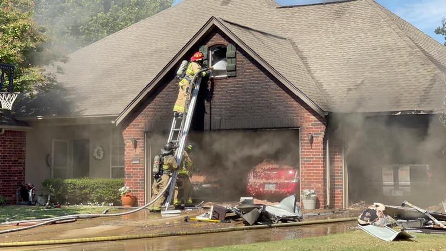 Photos Crews respond to massive house fire in Broken Arrow