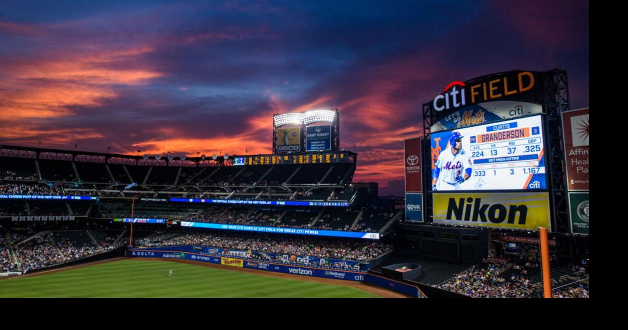 Citi Field New York Mets Black & White Stadium Digital 