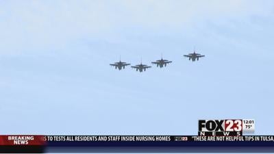The Oklahoma Air National Guard does flyover to honor healthcare workers during pandemic