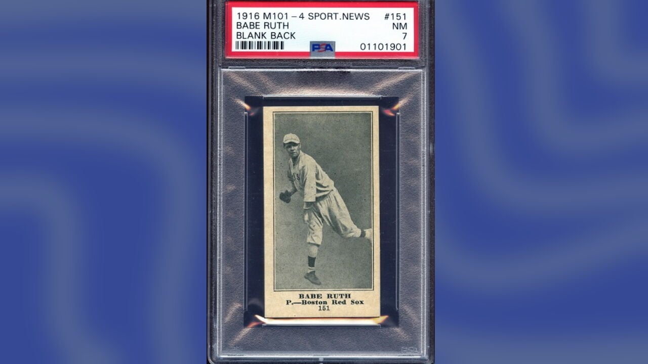 Old Aged Rookie Babe Ruth Baseball Card Signed Boston 151 Red 