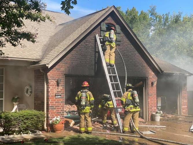 Photos Crews respond to massive house fire in Broken Arrow