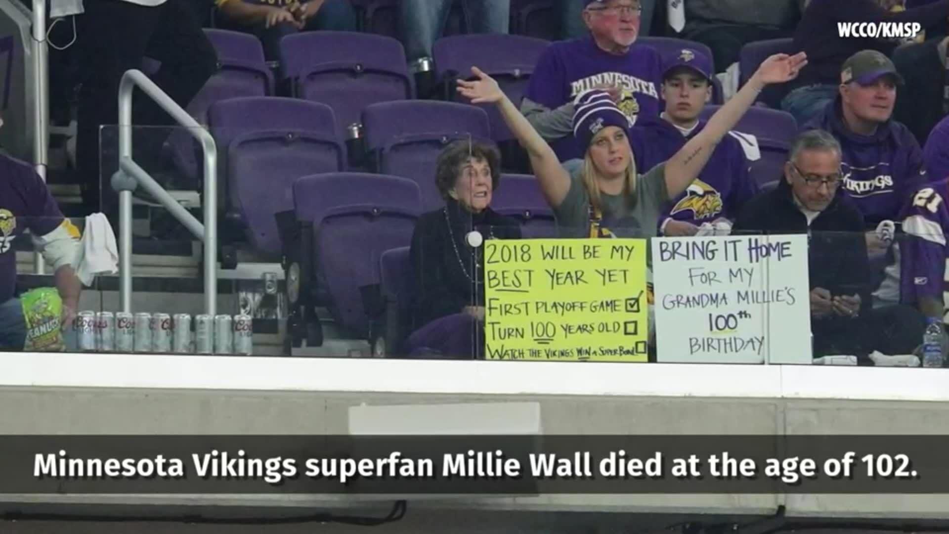 Minnesota Vikings superfan Millie Wall dies at 102, Trending