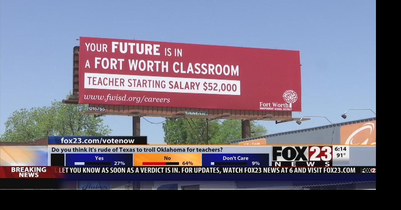 Oklahoma billboards encourage teachers to move to Texas | News | fox23.com