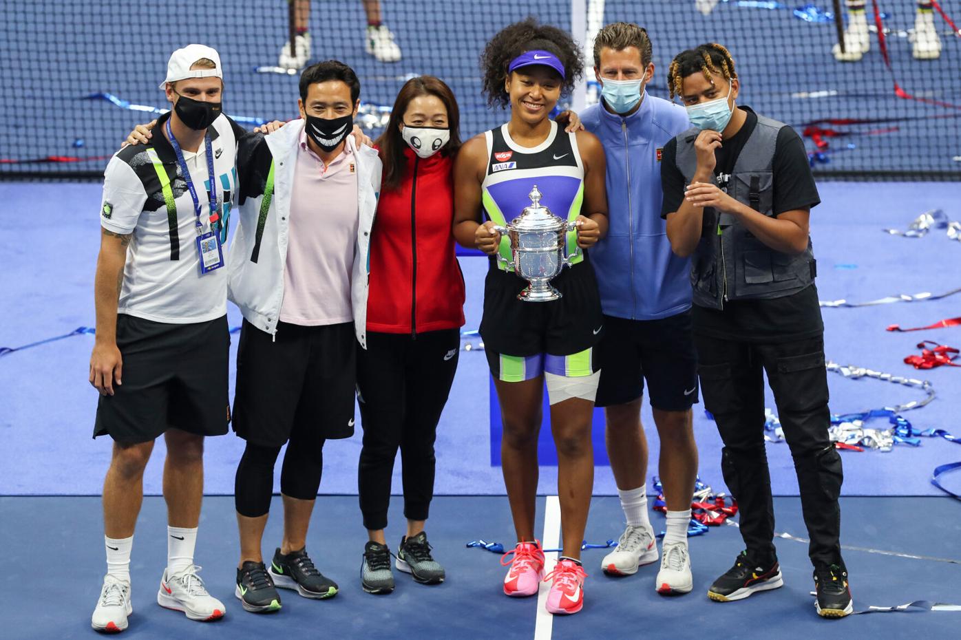 Naomi Osaka x boyfriend Cordae celebrating her US Open title win