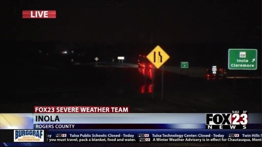 Video Westbound lanes blocked on Highway 412 after vehicles can t make it up hill due to ice