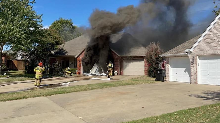Photos Crews respond to massive house fire in Broken Arrow