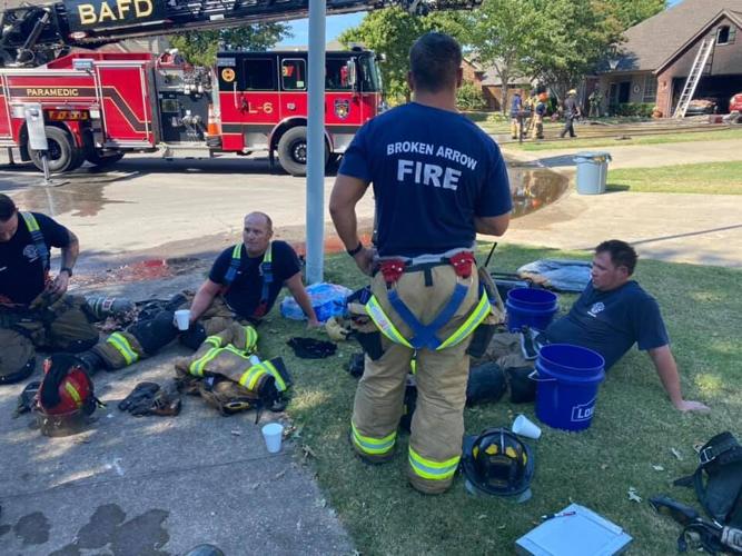 Photos Crews respond to massive house fire in Broken Arrow