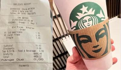Starbucks overcharges Tulsa man more than $4,000 for a $10 coffee run