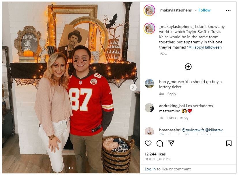 Oklahoma Couple Dressed as Taylor Swift and Travis Kelce in 2020