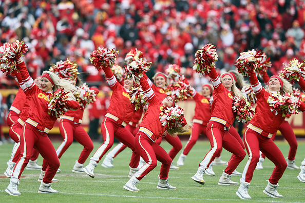 A cheerleader for the Kansas City Chiefs performs during the game News  Photo - Getty Images