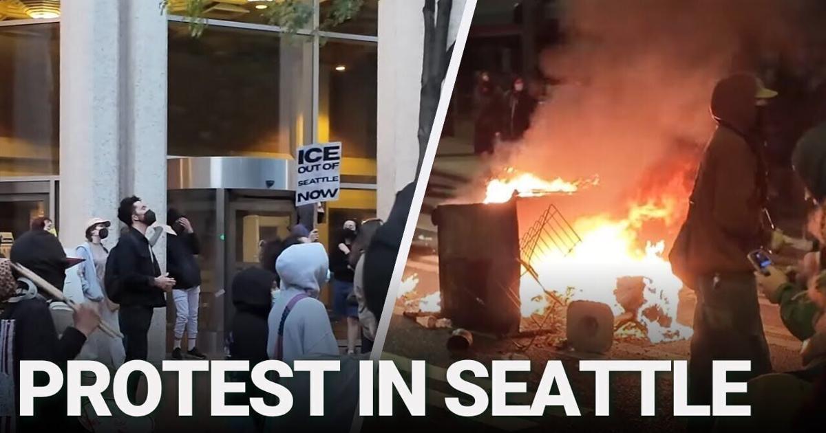 Anti-ICE Protest in Seattle Leads to 8 Arrests and One Dumpster Fire
