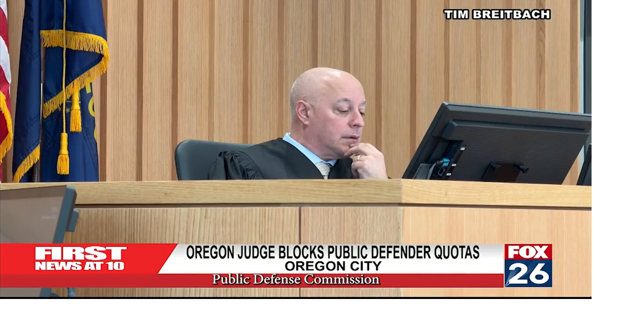 Oregon Judge Blocks Public Defenders Quotas