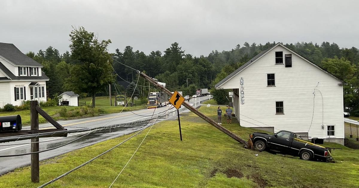 Power Line Crash Crash downs power lines along Route 2 | News | foxbangor.com