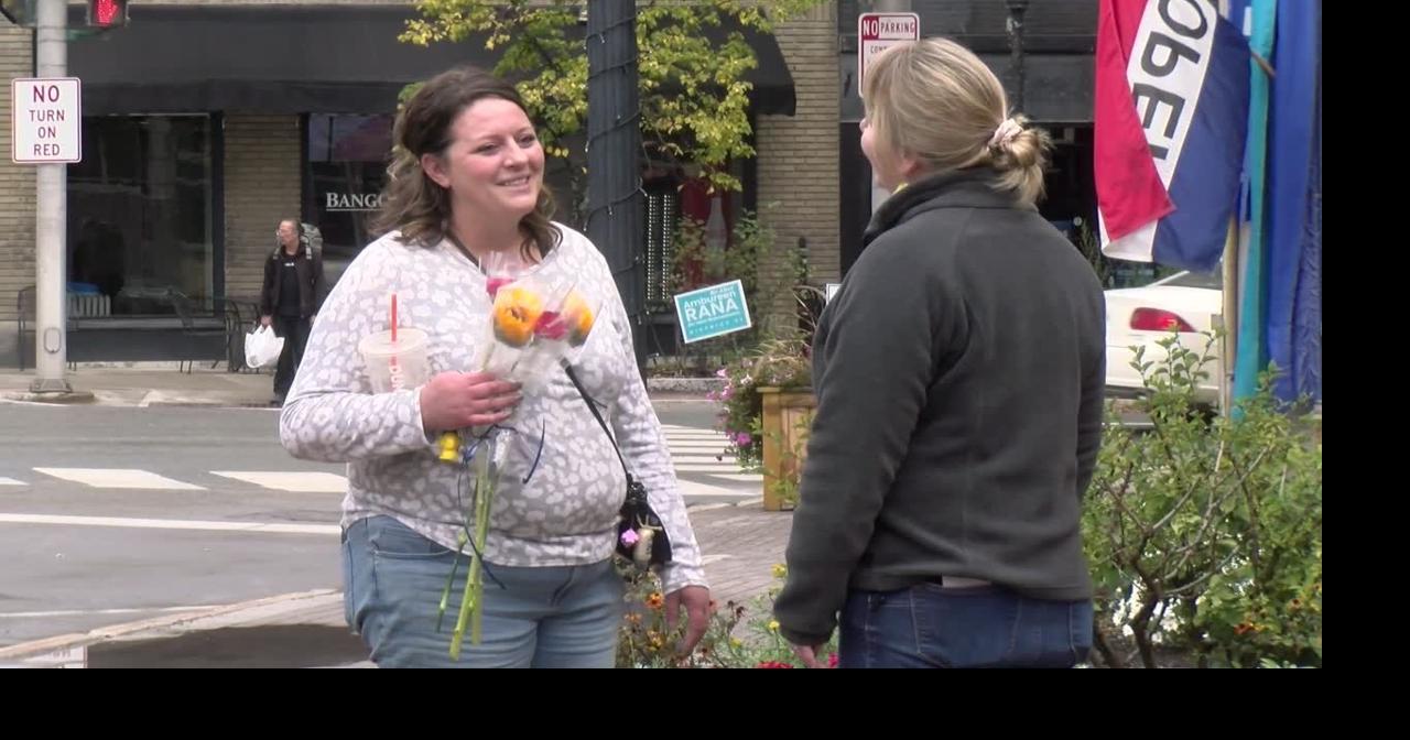Bangor Floral brightens downtown with 'Petal it Forward' effort