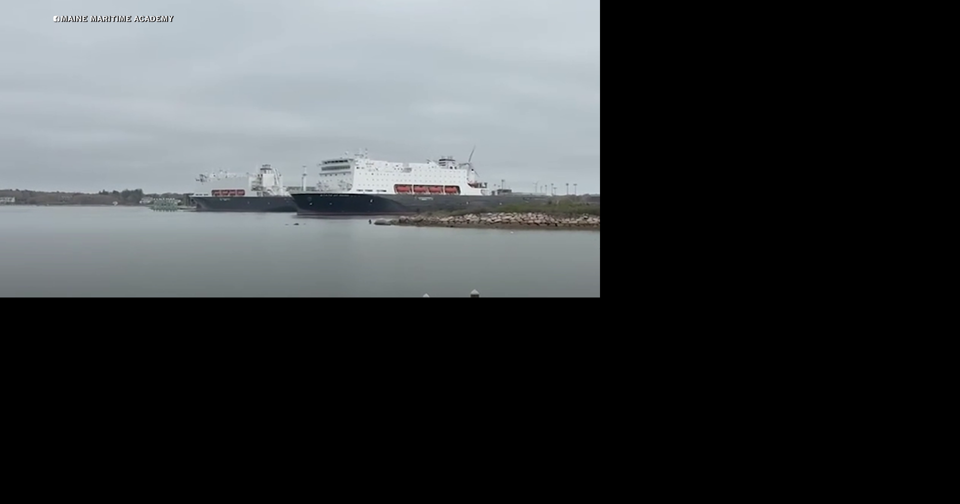 A memorable meeting of training ships: Maine Maritime passes Massachusetts Maritime in the Cape Cod Canal