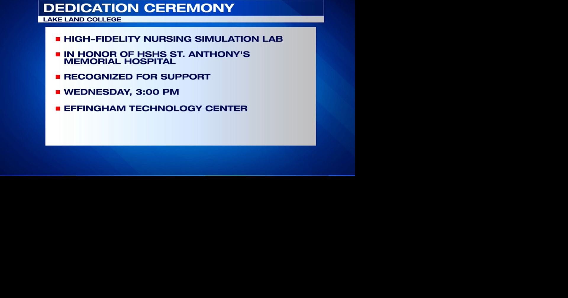 Dedication Ceremony at Lake Land College