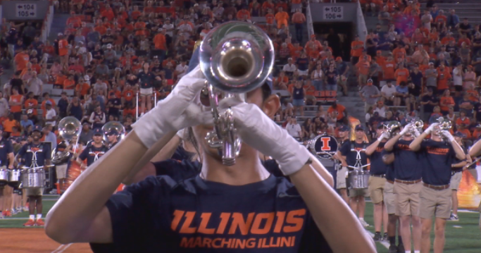 Behind the scenes look: Marching Illini prepare for halftime show at season opener