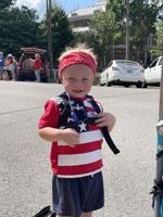 Boy decks out for July 4th parade