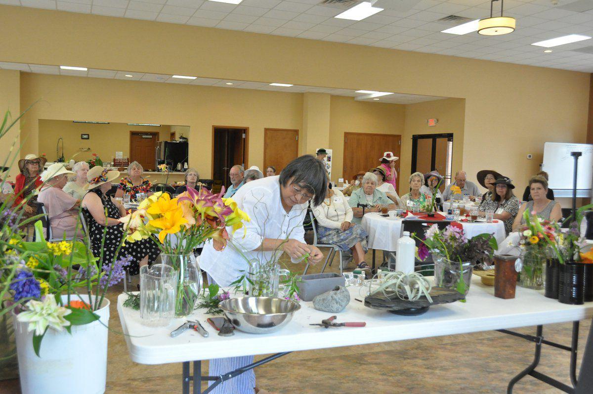 Garden Club receives lessons on Japanese flower arranging