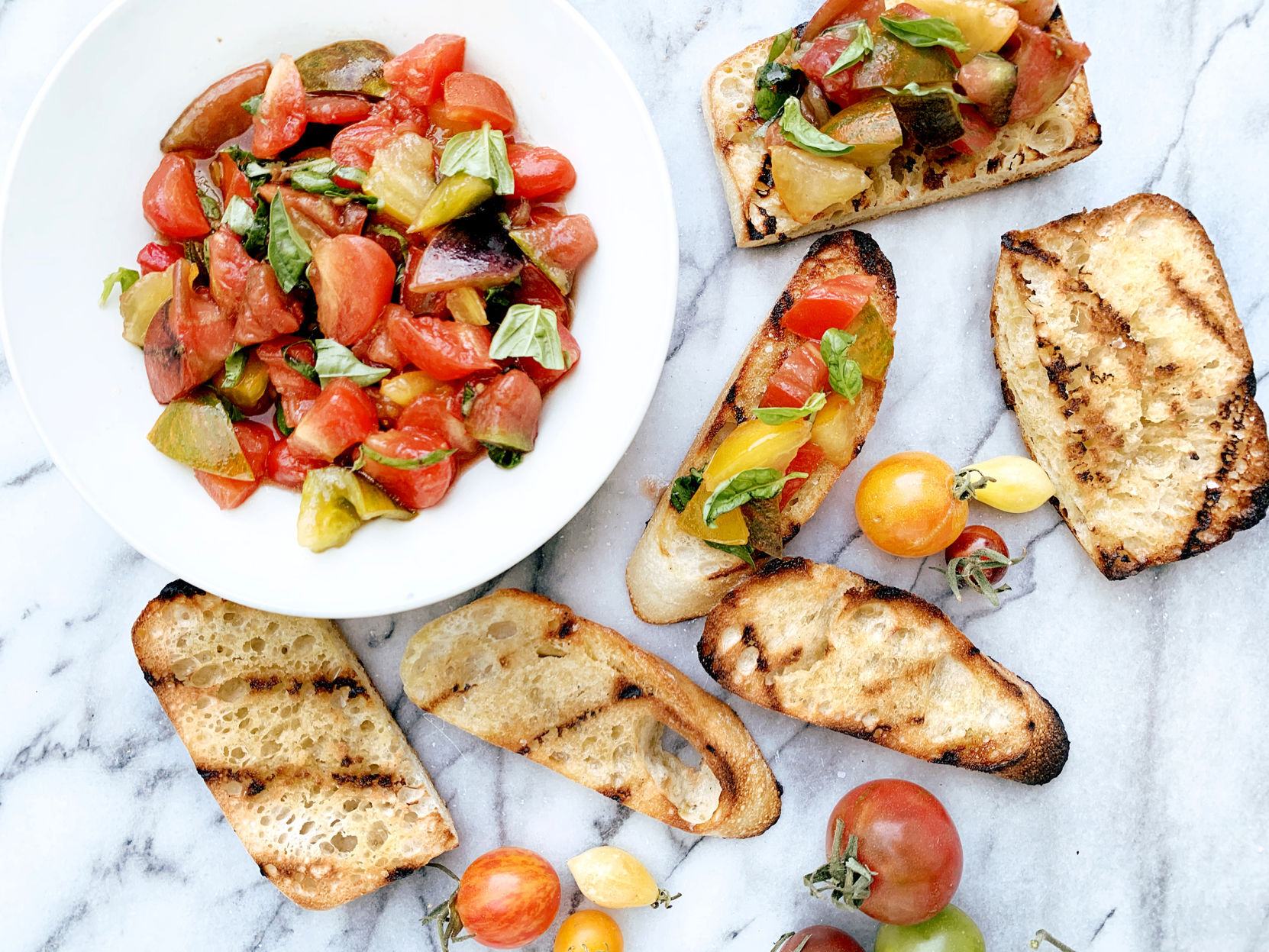 Tiny tomatoes make for the best bruschetta