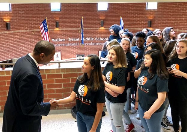 VIP: Lt. Gov. Justin Fairfax tours Walker-Grant Middle School