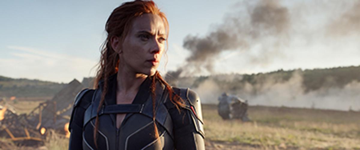 Scarlett Johansson stars in "Black Widow," a prequel exploring her origins.