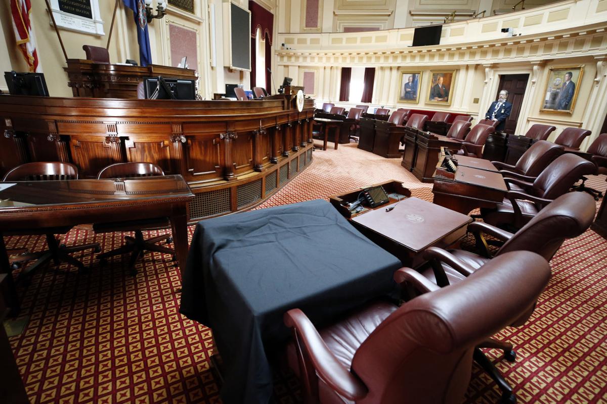 The desk of the late Sen. Ben Chafin