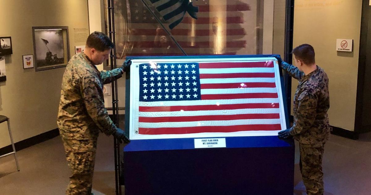 Marine Corps Museum Hosts Flags Raised During 1945 Battle Of Iwo Jima Marine Corps Museum Hosts Flags Raised During 1945 Battle Of Iwo Jima