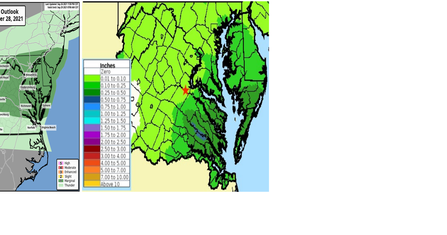 FREDERICKSBURG AREA WEATHER Another fabulous fall day, but rain on the way