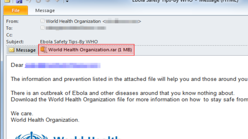 ebola scams could infect your computer