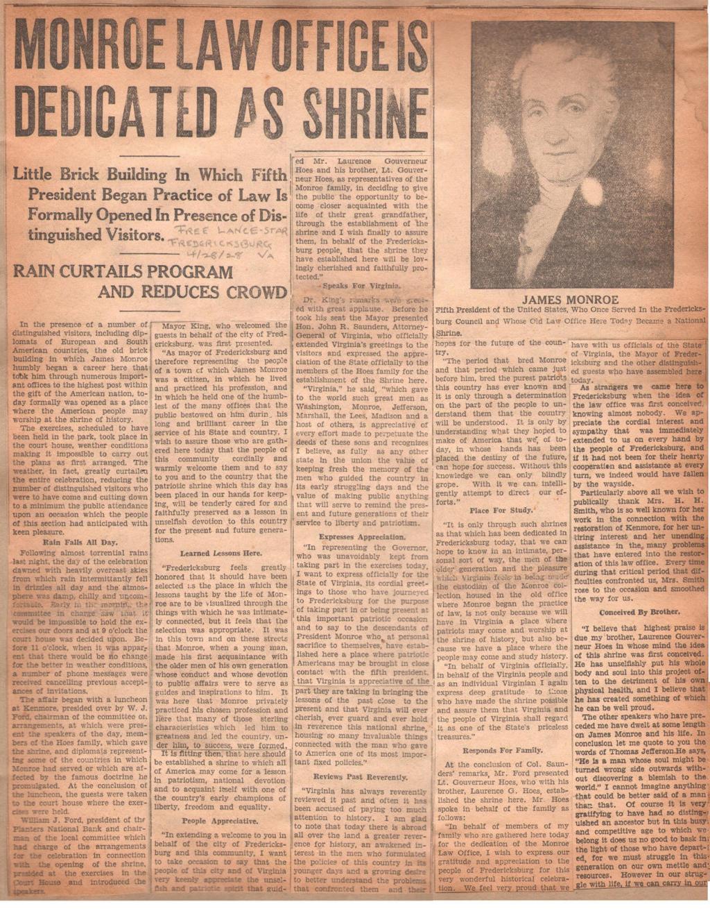 James Monroe Descendants Gather For Reunion In Fredericksburg Local News Fredericksburg Com